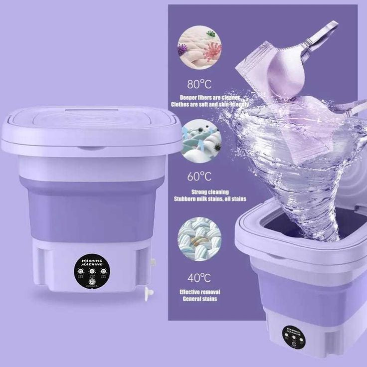 Portable Foldable Mini Washing Machine | Heat Temperature Control for Underwear & Baby Clothes