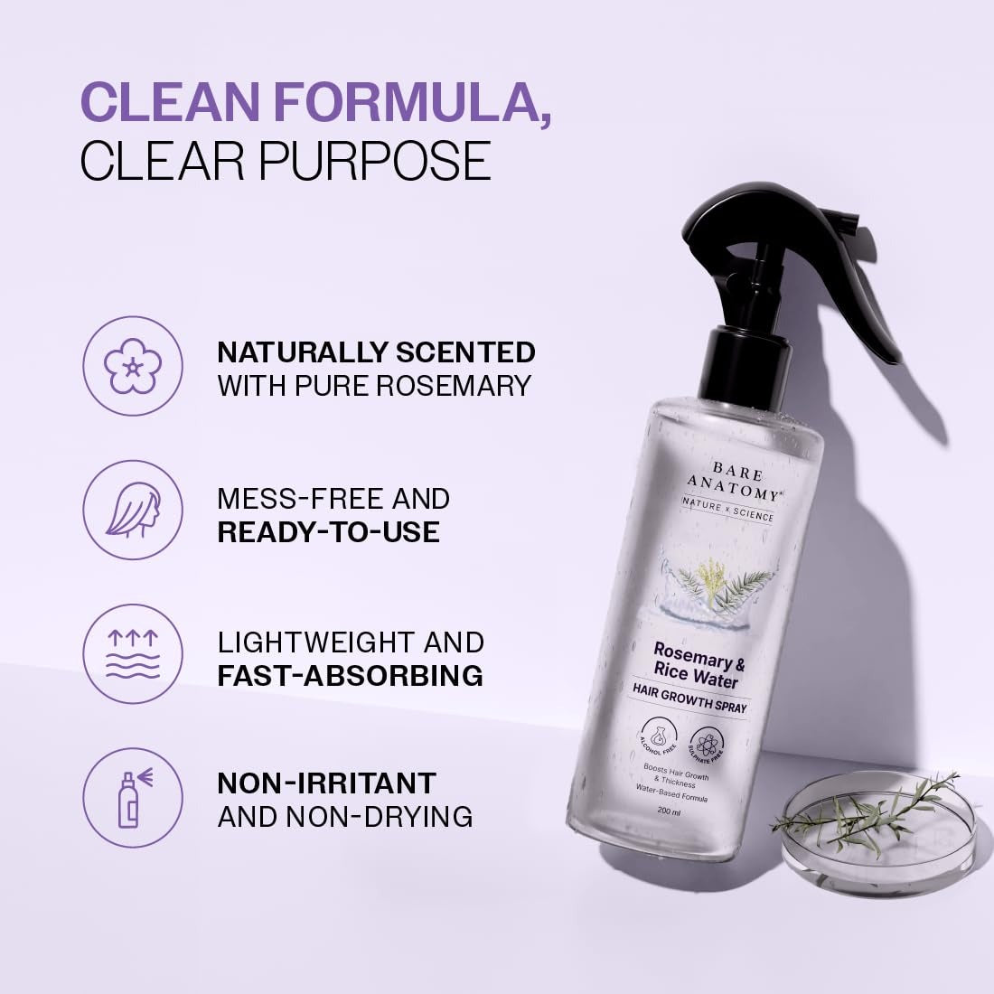 Rosemary &amp; Rice Water Hair Growth Spray