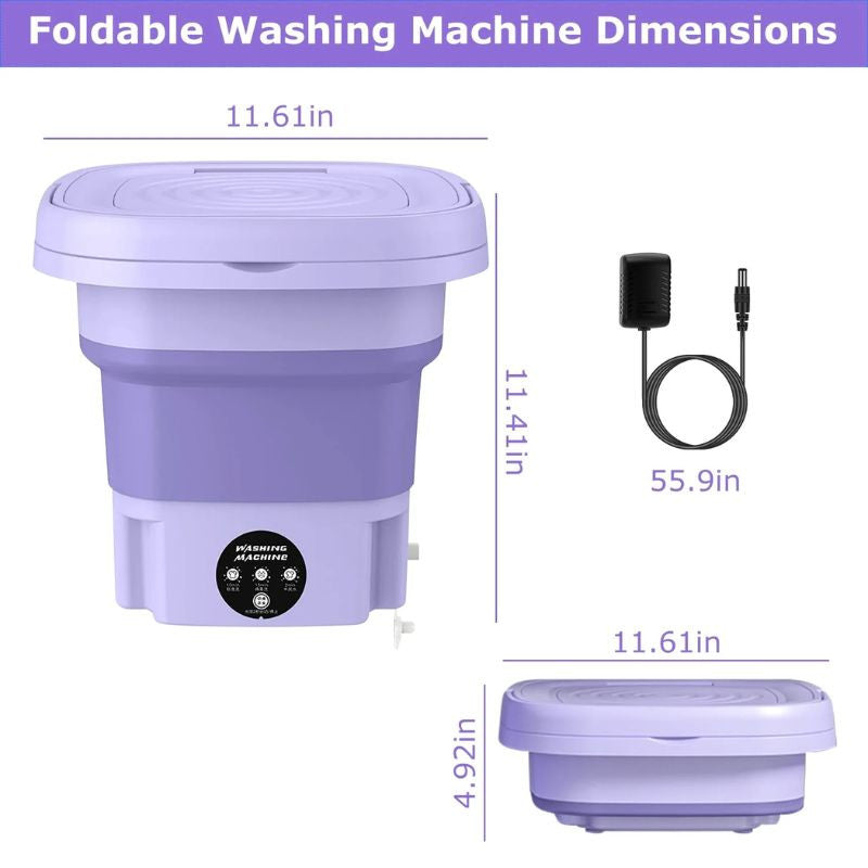 Portable Foldable Mini Washing Machine | Heat Temperature Control for Underwear & Baby Clothes