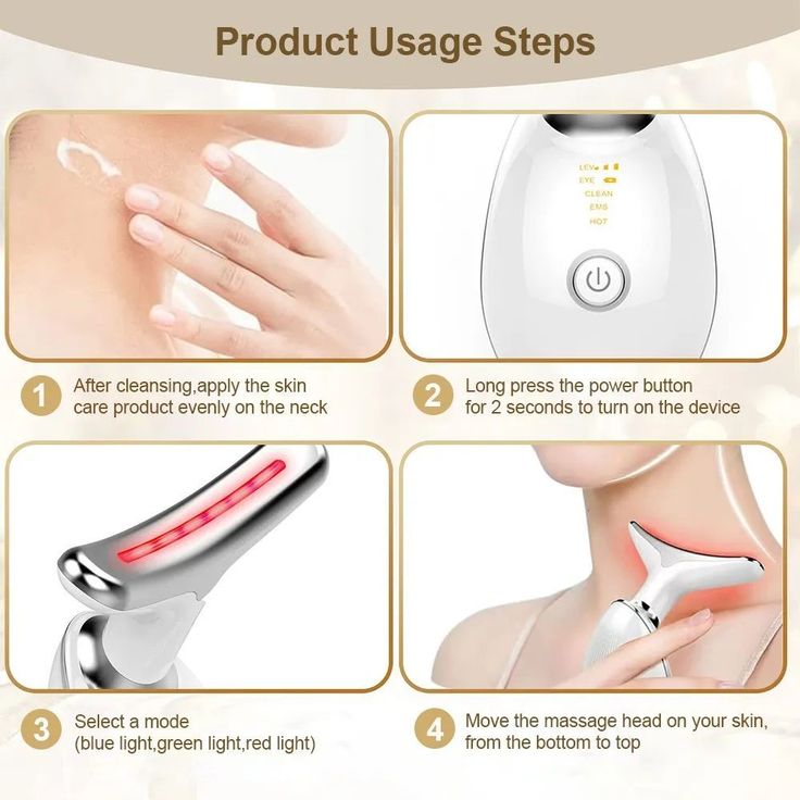 3-in-1 LED Face & Neck Massager with Red, Blue & Green Light Therapy – Skin Firming & Anti-Aging Device