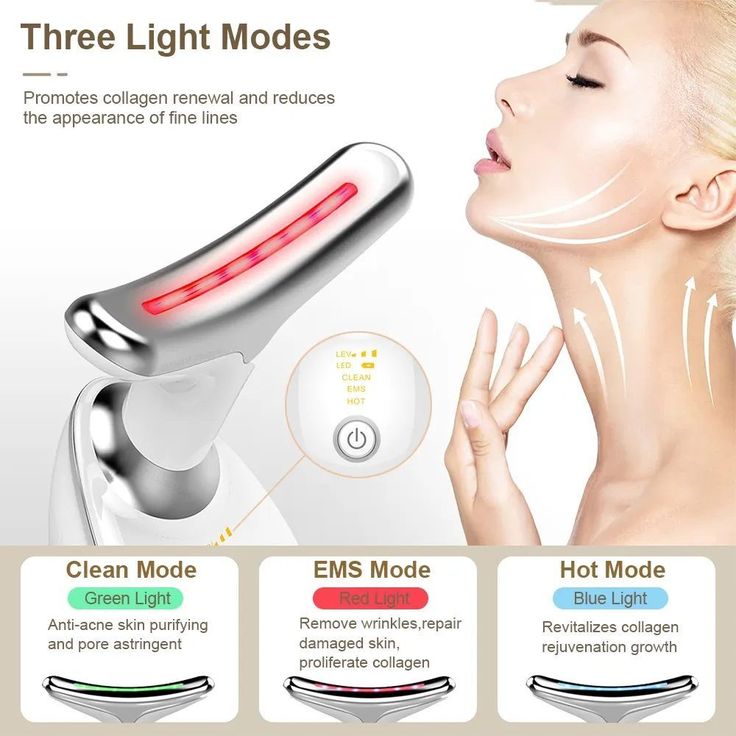 3-in-1 LED Face & Neck Massager with Red, Blue & Green Light Therapy – Skin Firming & Anti-Aging Device