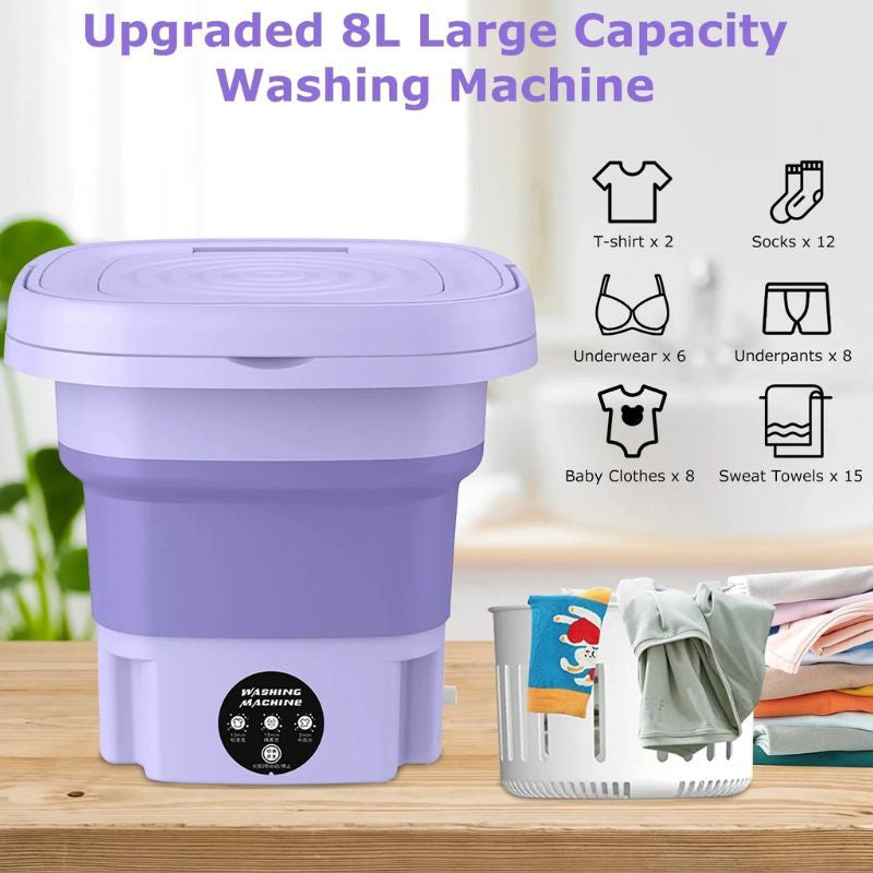 Portable Foldable Mini Washing Machine | Heat Temperature Control for Underwear & Baby Clothes